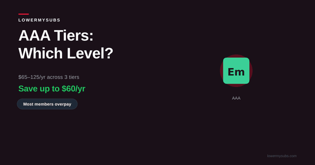 AAA membership tiers comparison 2026