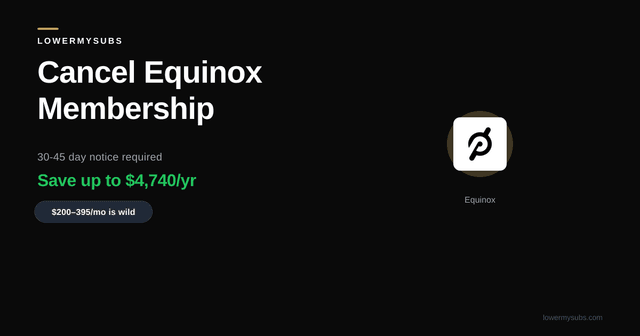 How to cancel Equinox gym membership